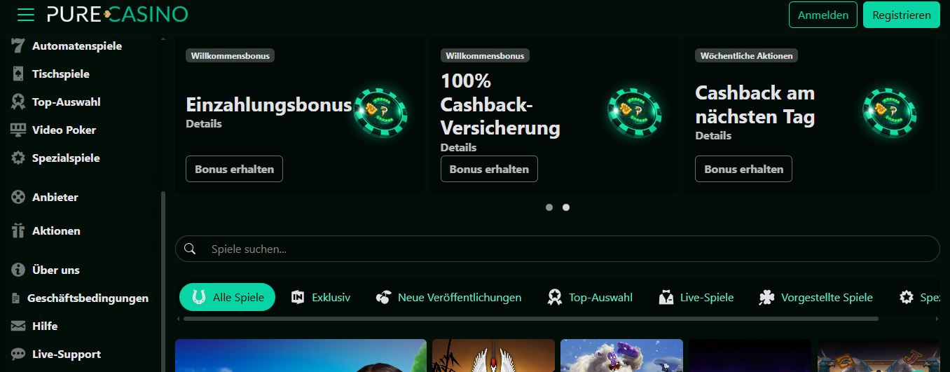 Entdecke Willkommensboni und Cashback-Angebote auf der Hauptseite
