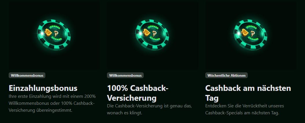 Erhalte 100% Cashback-Versicherung und tägliche Cashback-Aktionen